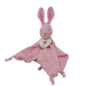 Parents Choice Pink Bunny Polka Dot Baby Lovey Rattle